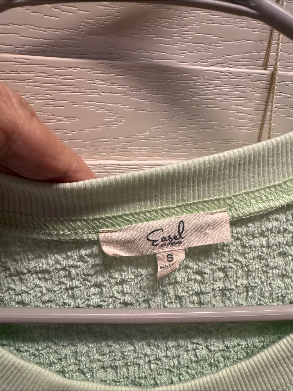 easel Light Mint Textured Knit Top